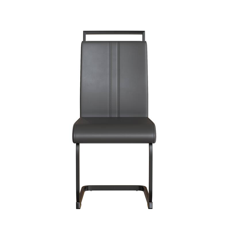 Glass 5-Piece Dining Table Set with 4 PU Upholstered Chairs