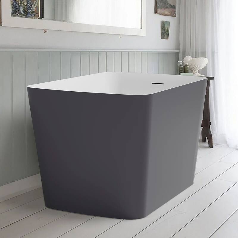 GIVINGTREE 47" L x 27"W Freestanding Soaking Acrylic Bathtub