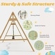 preview thumbnail 4 of 6, EROMMY All-Weather Cedar Wooden Swing Set - 2 Belt Swings & Trapeze Bar for Kids Backyard - Wood