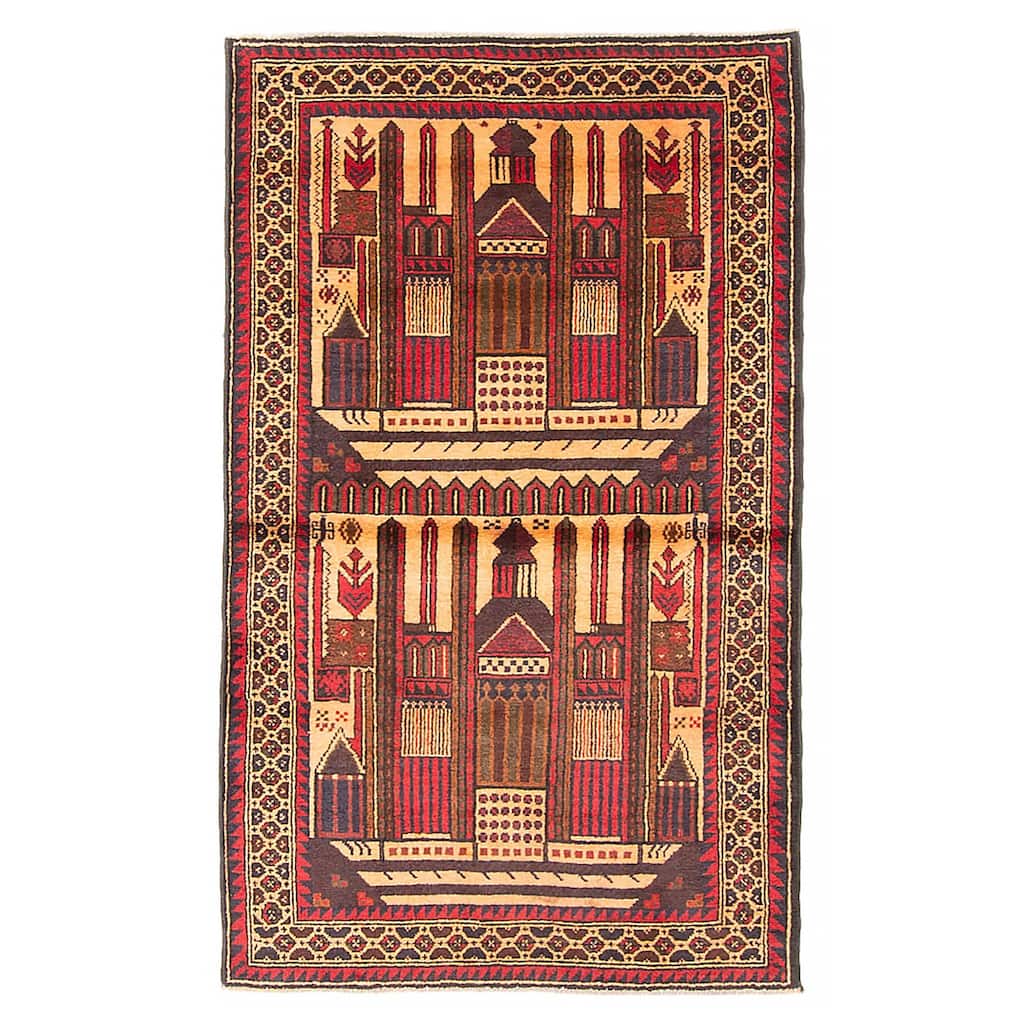 Teimani Beige Rug 2'10" x 4'8" - 2'10 x 4'8