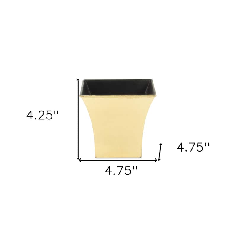 HomeRoots 5" Gold Recycled Plastic Indoor Outdoor Square Nursery Pot