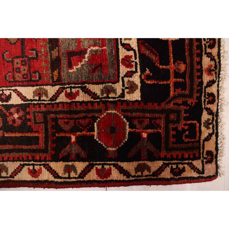 ECARPETGALLERY Hand-knotted Anadol Vintage Black, Red Wool Rug - 5'0 x 10'10