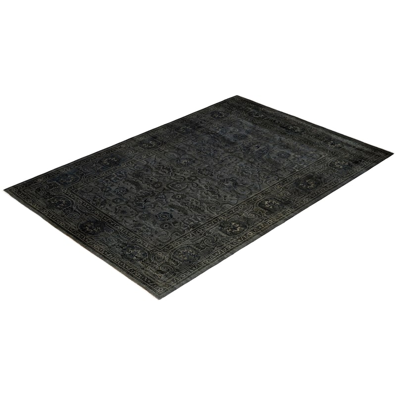 Overdyed One-of-a-Kind Hand-Knotted Area Rug - Gray - 6' 1" x 9' 2"
