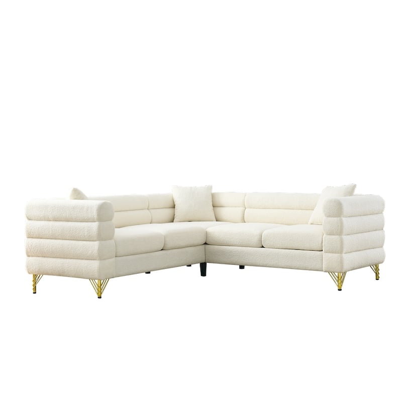 81.5-Inch Oversized Corner L-Shaped Sectional Sofa with 3 Cushions