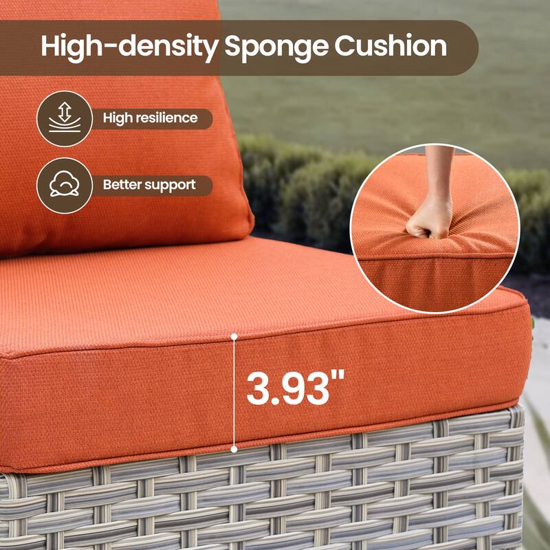 XIZZI 8-Piece Outdoor Wicker Furniture Sectional Swivel Chairs Set