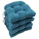 16-inch U-shaped Indoor Microsuede Chair Cushions (Set of 2, 4, or 6) - Set of 4 - Teal