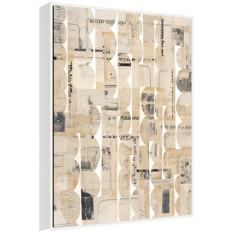 Kate and Laurel Revolved Half Moon FC by Felicia Dadak Framed Canvas Wall Art Print - 32x42 - White