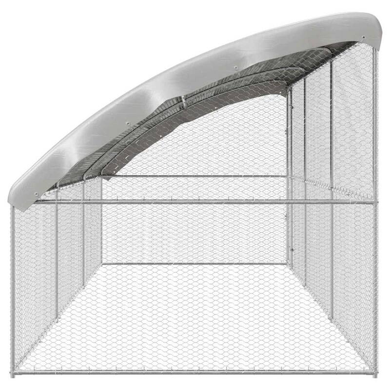 vidaXL Chicken Cage Silver 400 x 200 x 198.5 cm Galvanised Steel