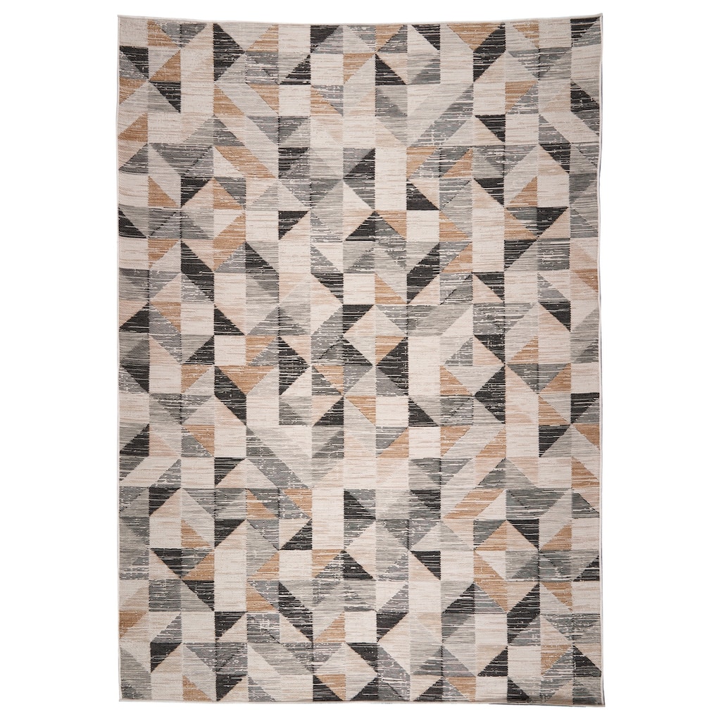 Terra by Obeetee Plaza Tiles Neutral Rug
