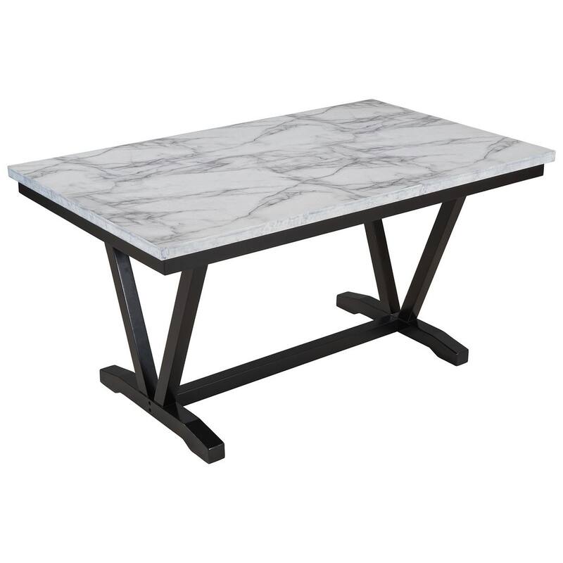 Modern Style 6 PCS Dining Table Set for 6 with Marbled Veneers