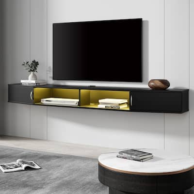 Fitueyes 70'' Floating TV Stand Wall Mounted TV Shelf Media Console