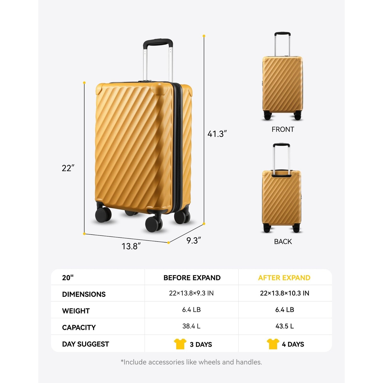 Luggage-with-Spinner-Wheels,-