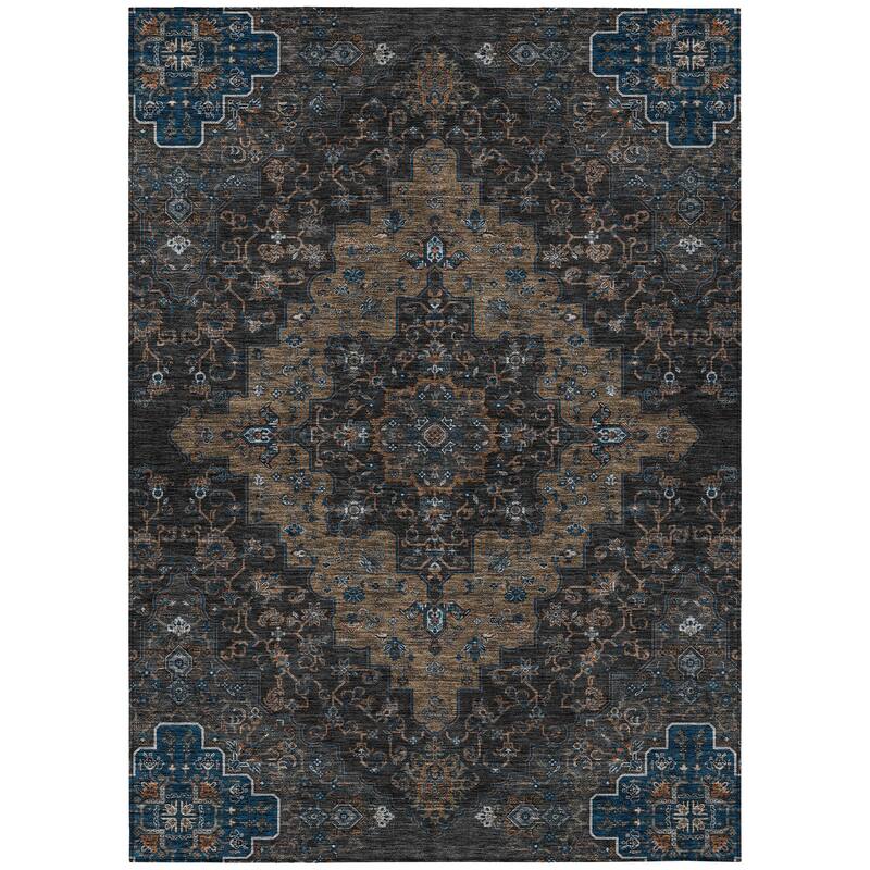 Machine Washable Indoor/ Outdoor Traditional Karachy Chantille Rug