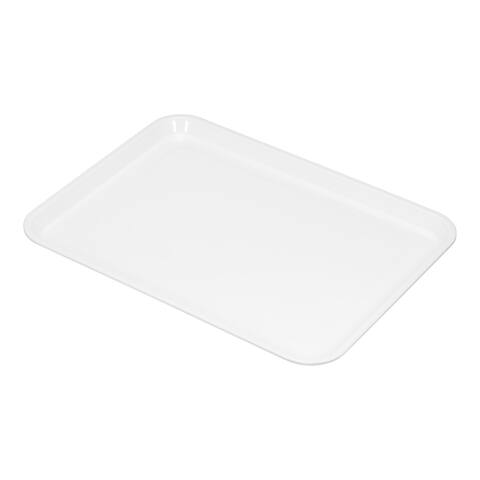13x10" Fast Food Tray, Plastic Multi-Purpose Rectangle Serving Tray, White