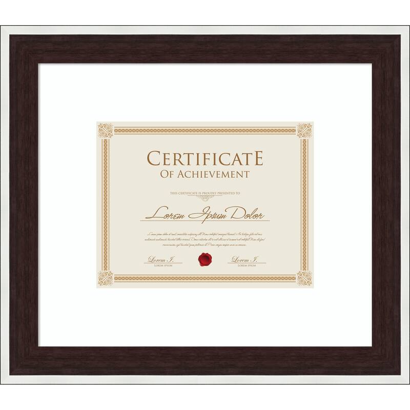 Maya Picture Frame, Photo Frame - 17x14.5 Matted to 11x9 - Maya Espresso Silver