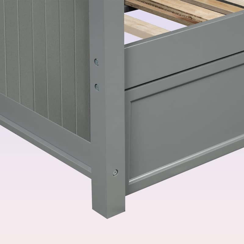 Modern Twin Size Wood Daybed with Twin Size Trundle