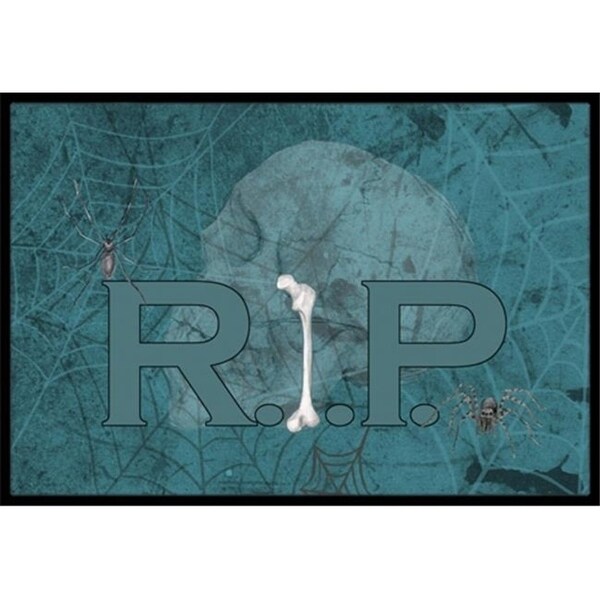 Carolines Treasures SB3004MAT 18 x 27 in. RIP Rest in Peace with spider web Halloween Indoor Or Outdoor Mat