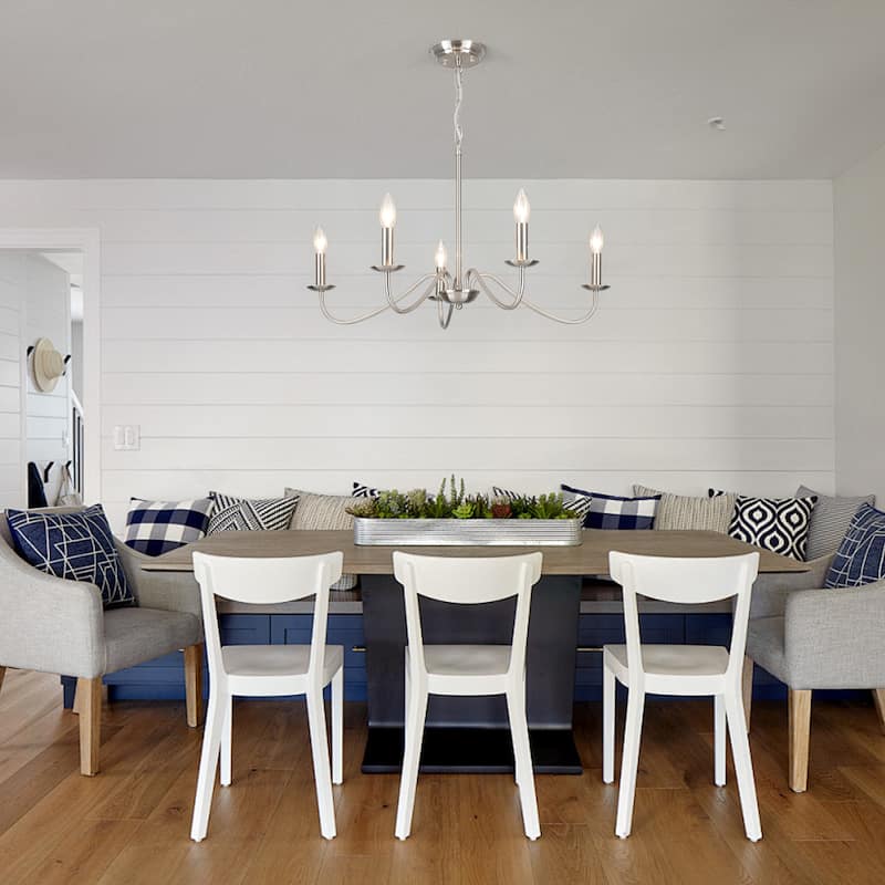 5-Light Rustic Farmhouse Candle Chandelier for Bedroom, Kitchen, Living Room and Foyer