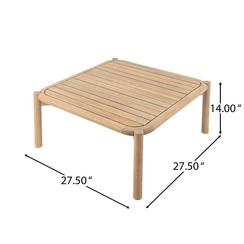 Christopher Knight Home - Modern Outdoor Solid Acacia Wood 3-Seater Sofa Set with Coffee Table - 3 - Seater