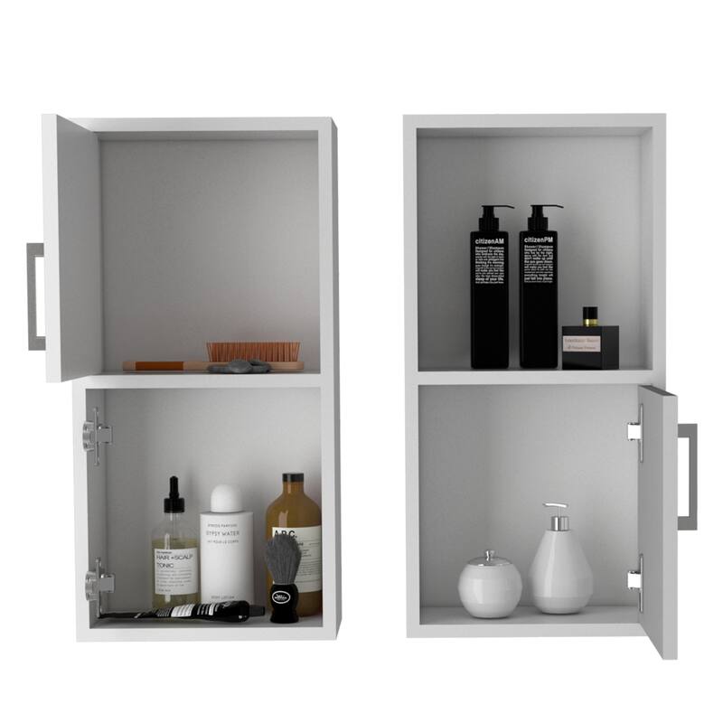 Oba 2Pc WallMounted Bathroom Medicine Cabinet Enginereed wood - N/A