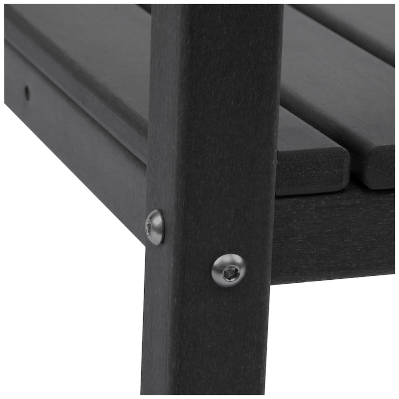 Polytrends Laguna Hdpe All Weather Outdoor Patio Two Shelf Square Table