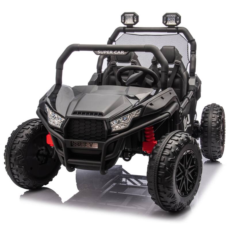 24V Kids UTV Ride-On Car with 400W Power, Four-Wheel Suspension, Bluetooth, and Remote Control.