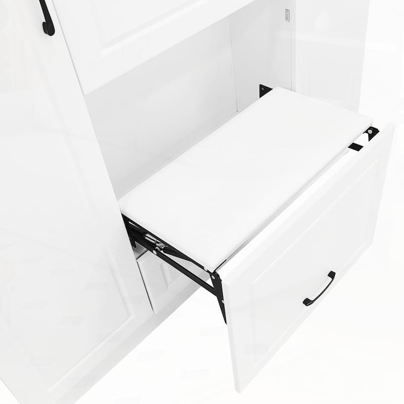 Entryway Bench with Integrated Shoe Cabinet