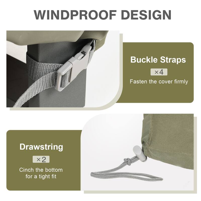 Aoodor Heavy Duty Outdoor Square Furniture Set Cover