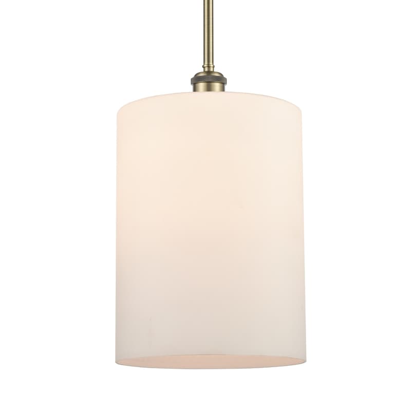 Innovations Lighting 516-1S-14-9-L Cobbleskill Pendant Cobbleskill 9" - Matte White / Antique Brass
