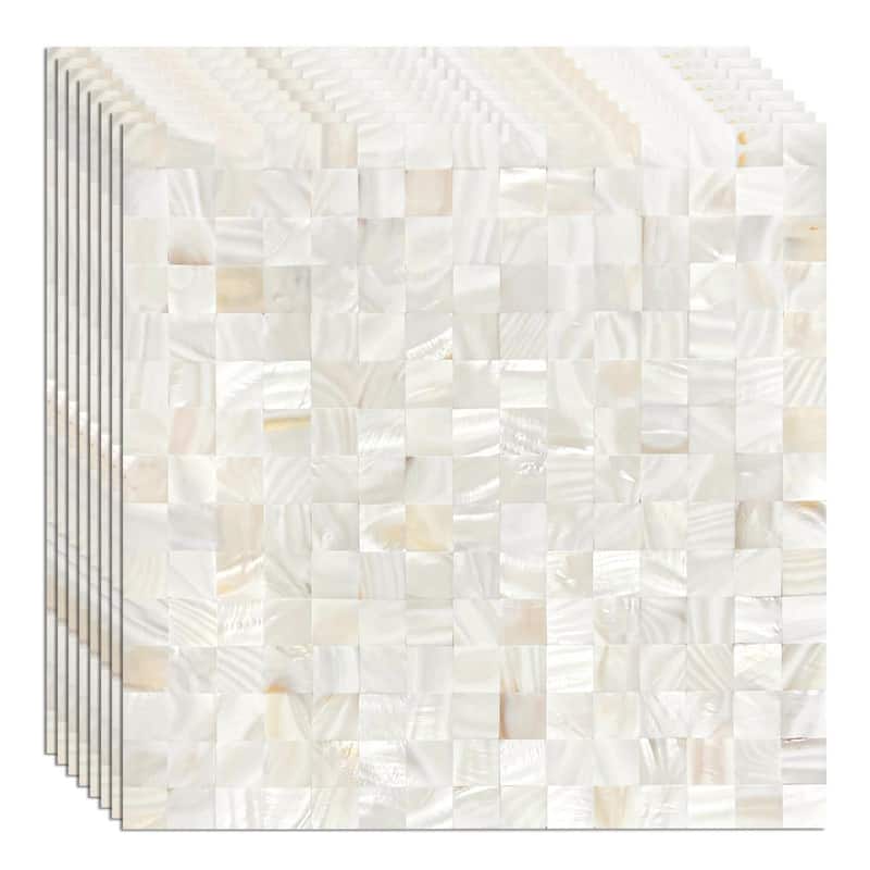 Art3d 10pcs 11.8”x11.8” Thick Natural Mica Wall Tiles Wall Paneling - 11.8"x11.8"-Square sheets