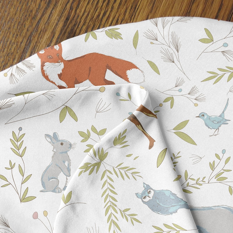 Woodland Animal Toile Collection Boy or Girl Baby Cocoon and Beanie Hat Sleep Sack - 2pc Set - Grey Green Forest Bear Deer Fox