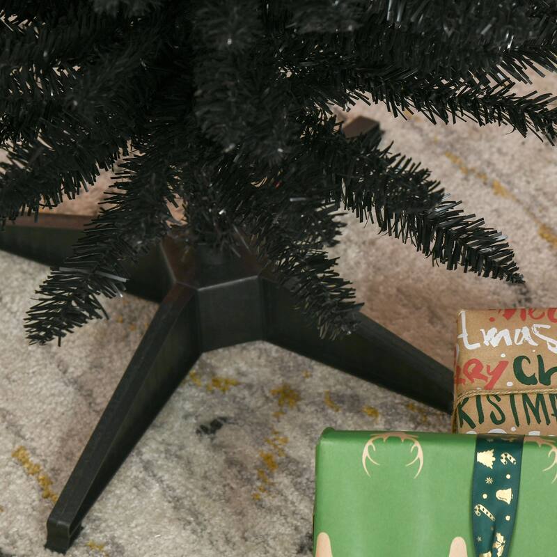 HOMCOM 5' Unlit Artificial Pencil Christmas Tree, Slim Xmas Tree with Foldable Metal Stand - 4.91 ft