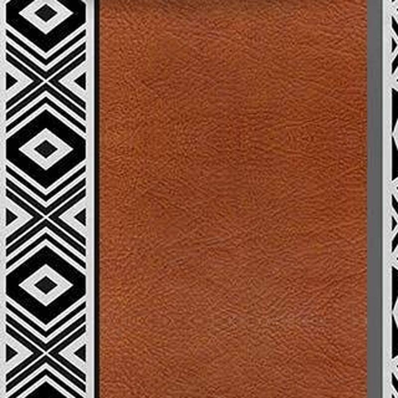 HomeRoots Set Of Two 18" X 18" Brown Geometric Zippered Handmade Faux Leather Throw Pillow