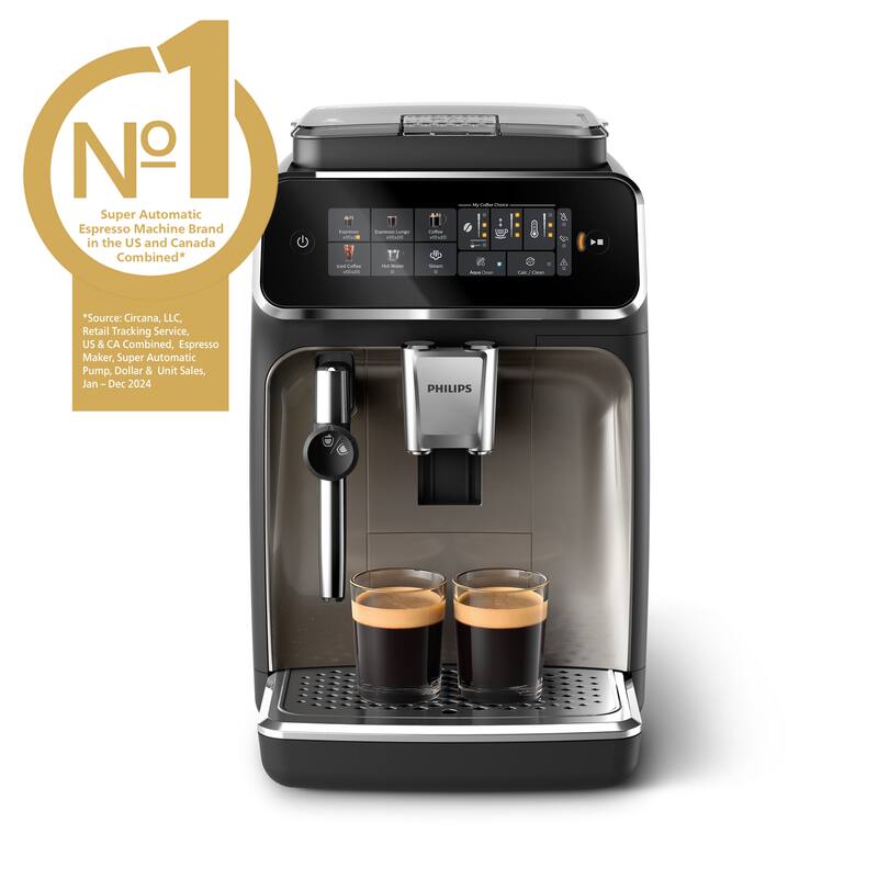 Philips 3300 Fully Automatic Espresso Machine with Milk Frother, Black and Chrome