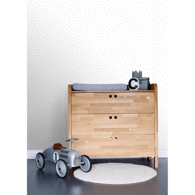 Chesapeake Pixie Grey Dots Wallpaper - 20.9 x 396 x 0.025