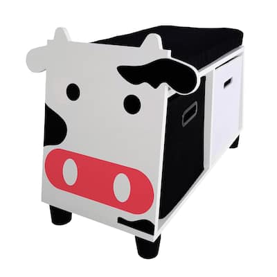 Children's Cow Storage Bench With Cushion