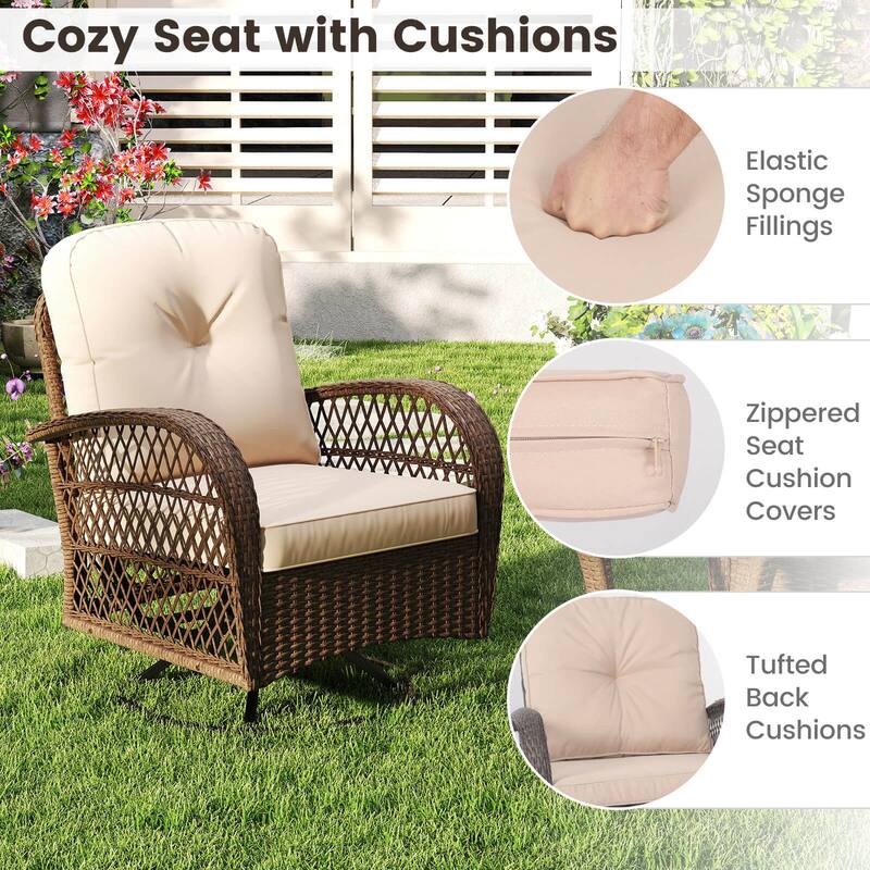 Costway 3 PCS Patio Swivel Rocker Set Gliding Bistro Furniture Set - See Details