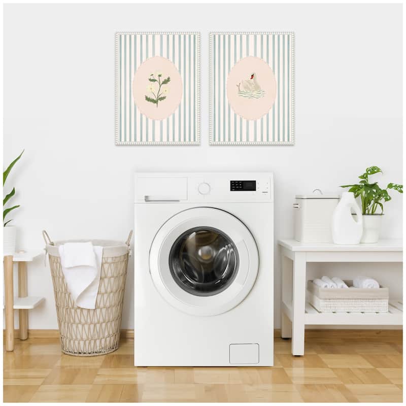 Kate and Laurel Striped Heritage 2 Piece Framed Canvas Wall Art Set by Nikita Jariwala