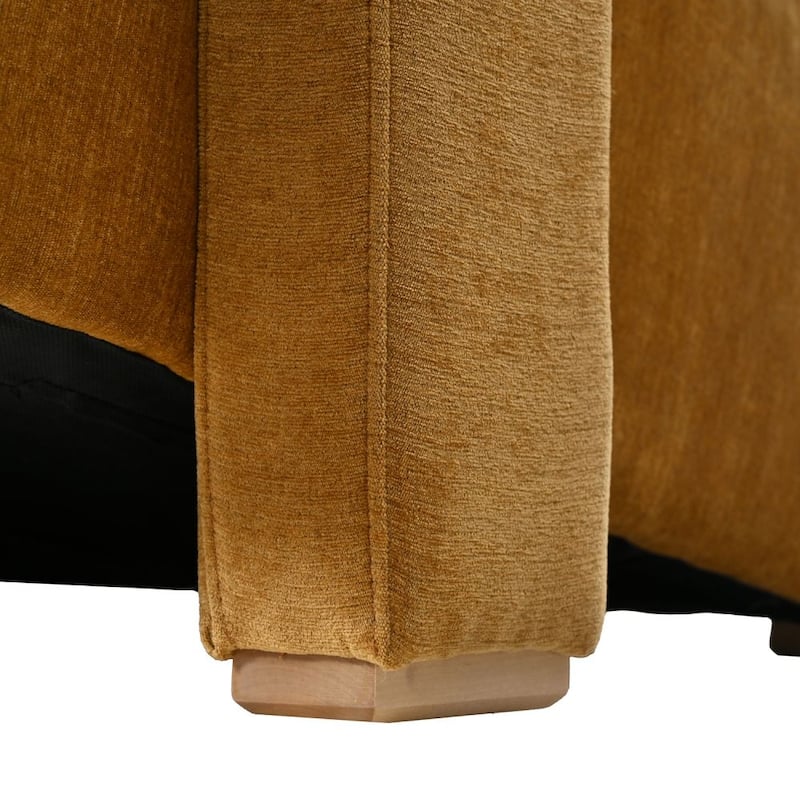 Modern Boucle Accent Chair with Square Wooden Block Legs