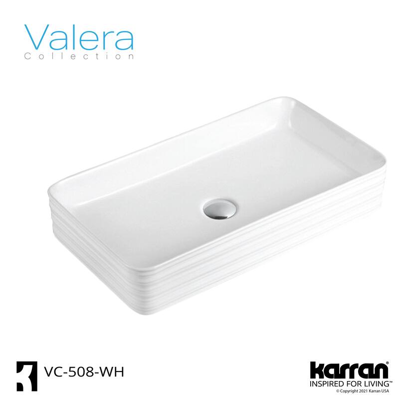 Karran Valera 27" Vitreous China Vessel Bathroom Sink in White