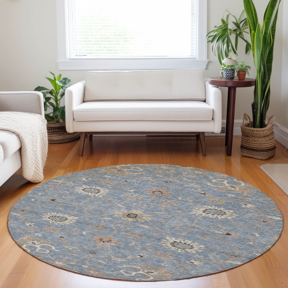Machine Washable Indoor/ Outdoor Traditional Persian Chantille Rug
