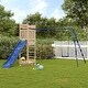 preview thumbnail 1 of 15, vidaXL Swing Set Outdoor Backyard Wooden Playground Equipment for Kids Age 3-8 123.6" x 137.4" x 81.5" Pine