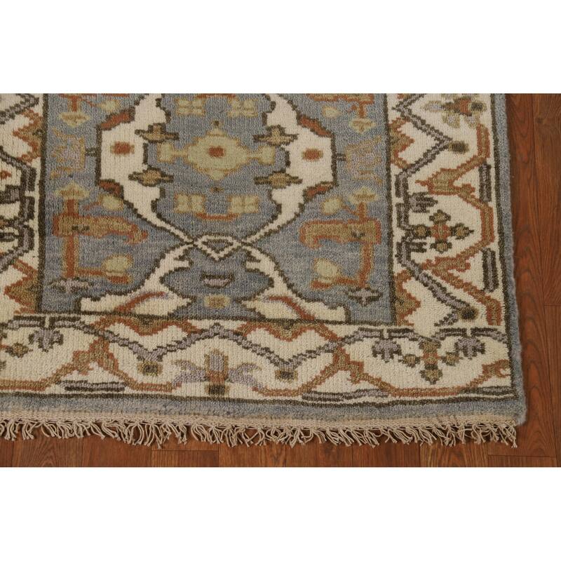 Floral Oushak Oriental Runner Rug Hand-Knotted Wool Carpet - 2'8"x 9'11"
