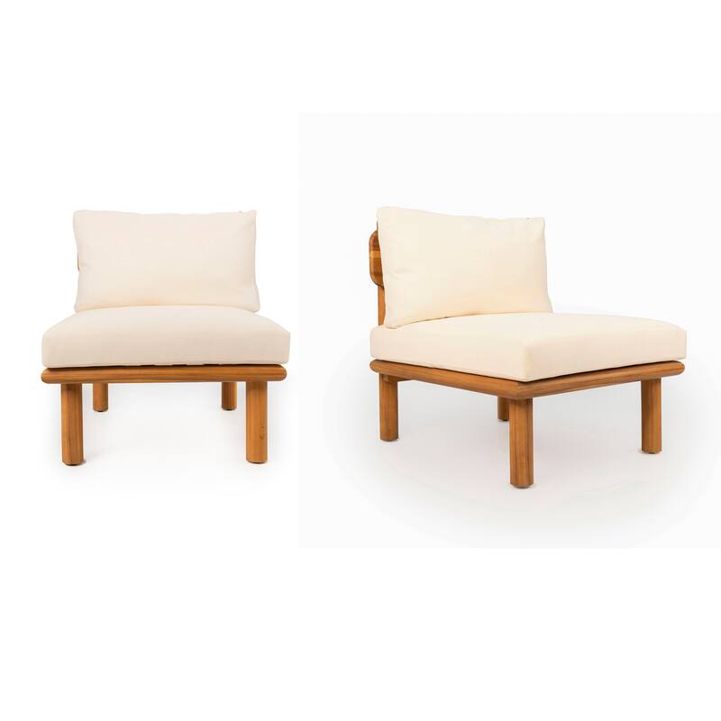 Christopher Knight Home - Gabriel 4-Piece Outdoor Acacia Wood Patio Seating Set with Water-Repellent Cushions