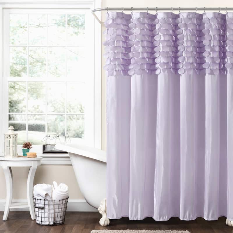 Lush Decor Lillian White Shower Curtain - Lilac