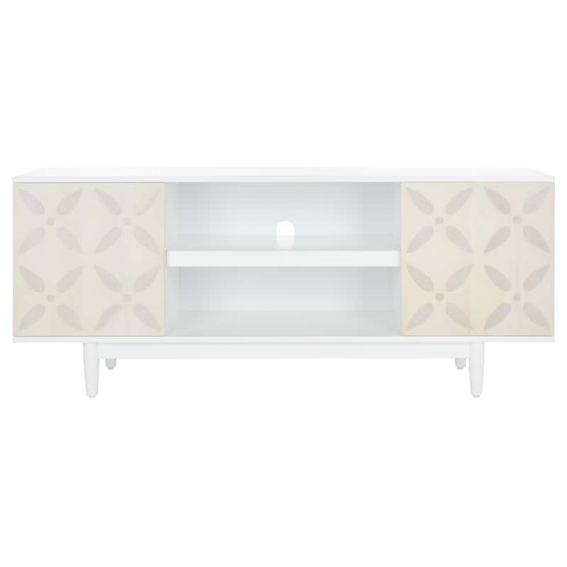 SAFAVIEH Krysta 3 Shelf Patterned Media Stand - 54" W x 15" D x 22" H - 54Wx15Dx22H