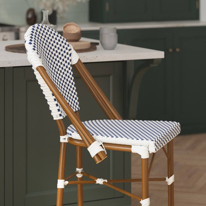 2PK Stacking Bistro Chair with Metal Frame & PE Seat