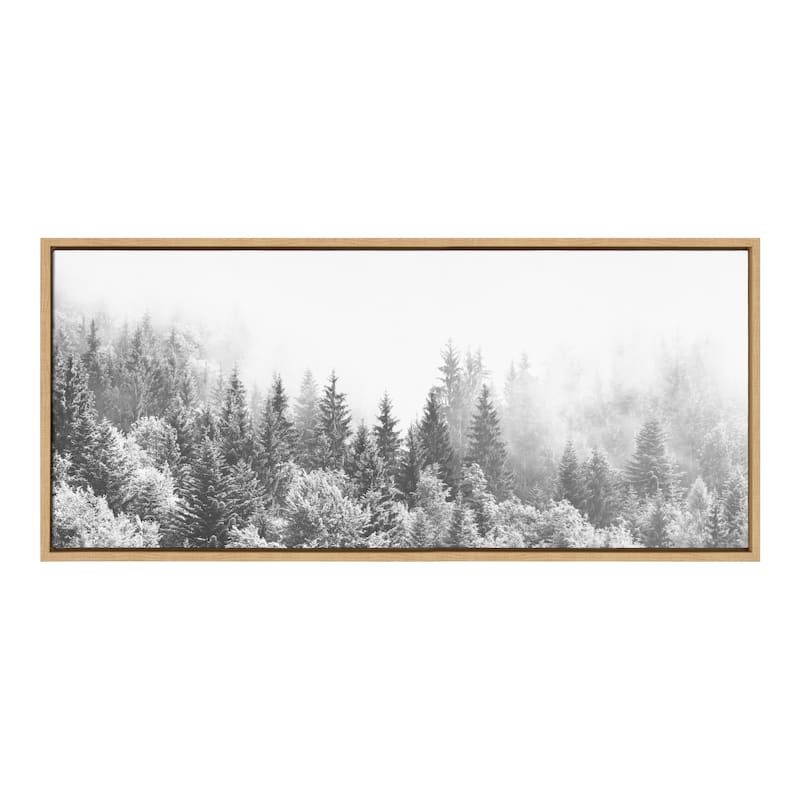 Kate and Laurel Sylvie Fog Framed Canvas by The Creative Bunch Studio - 18x40 - Plastic - Natural