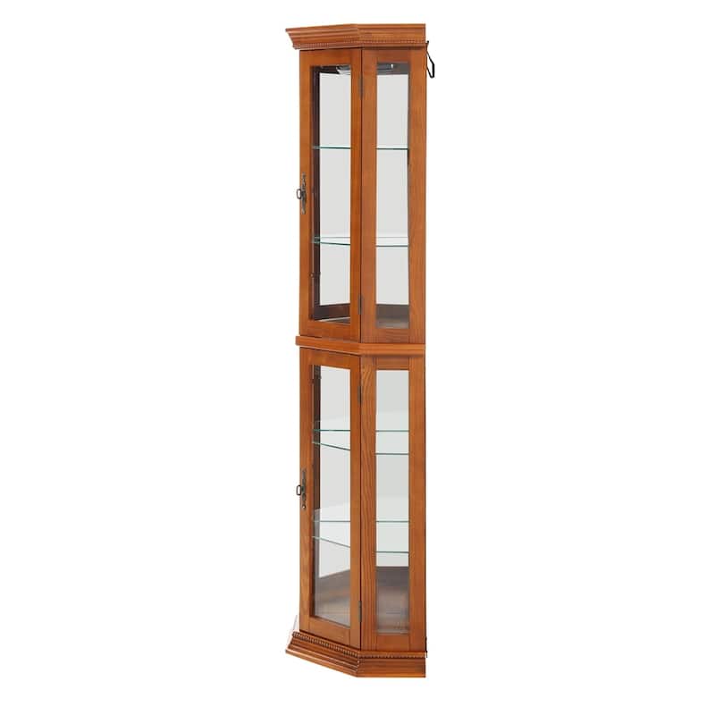 Glass Display Shelf Shelving Bar cabinet with Tempered Glass Door