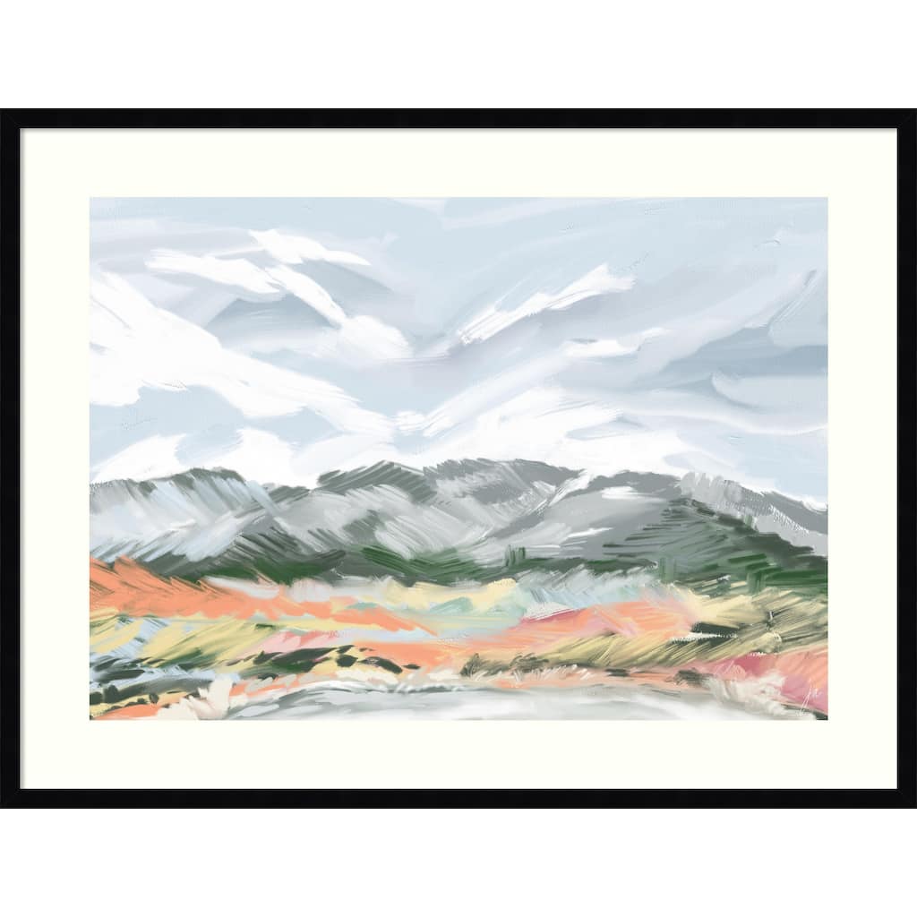 Whispering Peaks by Jenna Alheit Wood Framed Wall Art Print - Svelte Noir Black